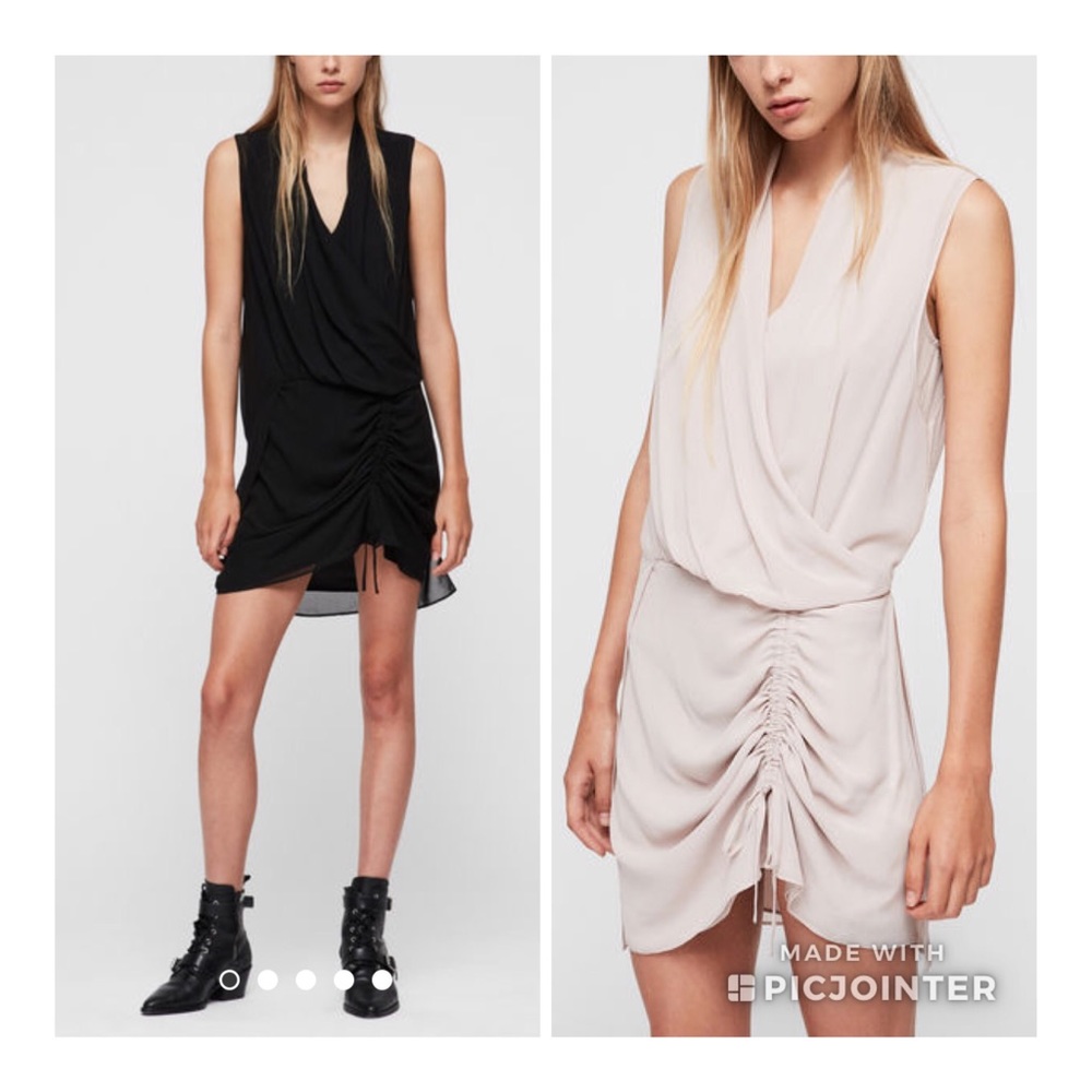 All Saints Cathea Black Sleeveless Draped Dress 2